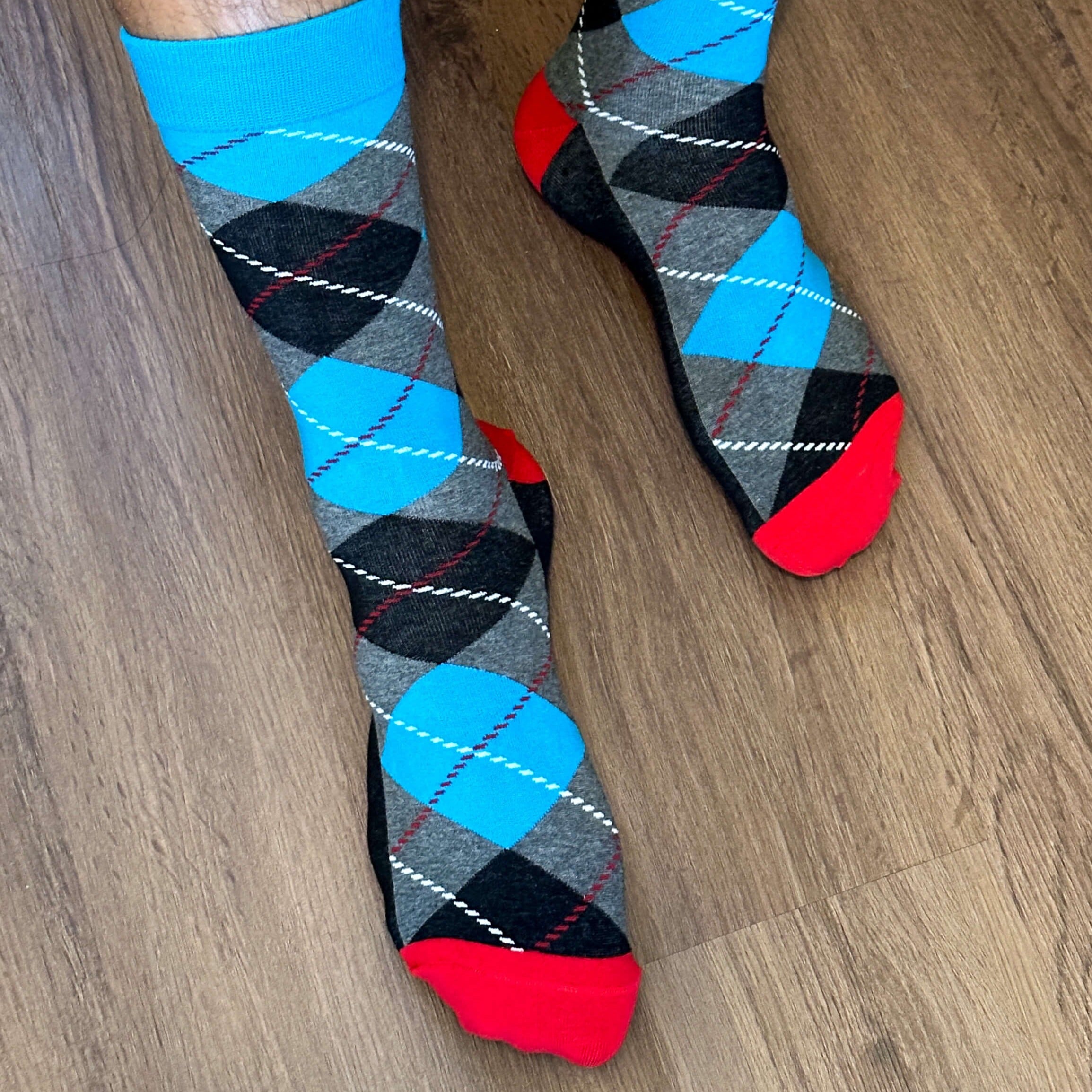 Slate Fusion Argyle - Colorful ModSoles Argyle Socks, Perfect for Adding a Pop to Any Outfit.