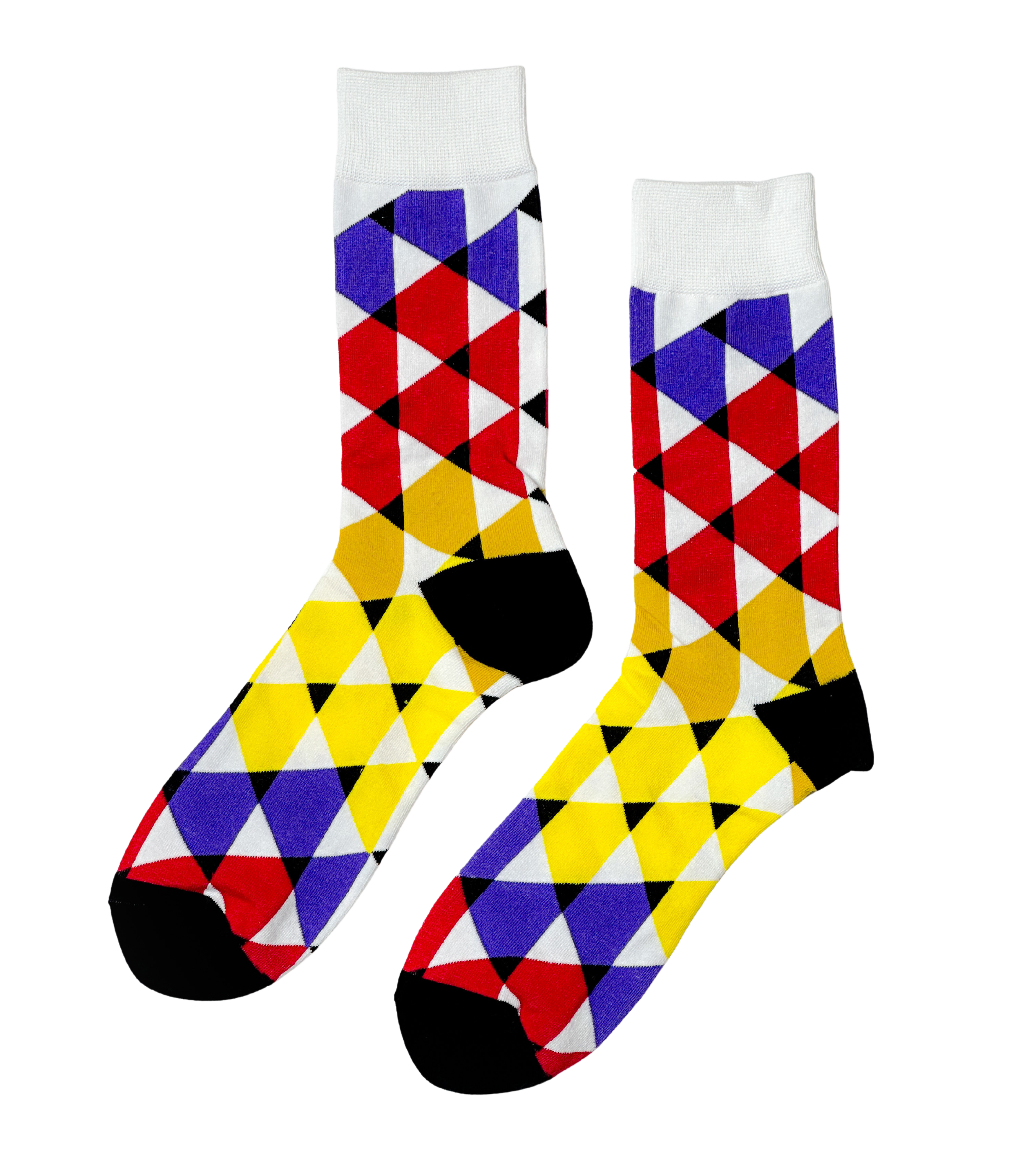 Radiant Mosaic socks by Modsoles showcasing vibrant and colorful geometric patterns